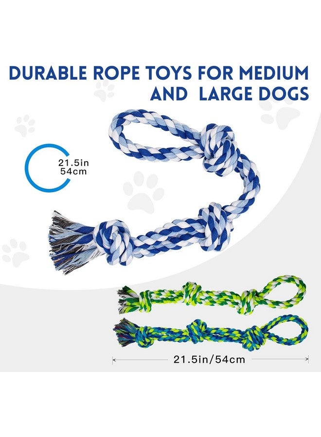 مجموعة من 3 ألعاب حبل للكلاب، ألعاب غير قابلة للتدمير للكلاب الكبيرة والمتوسطة العدوانية، لعبة حبل للكلاب شديدة التحمل للسلالات الكبيرة، ألعاب شد الحبل للكلاب مصنوعة من القطن بنسبة 100% للتخلص من الملل وتنظيف الأسنان - Image 2