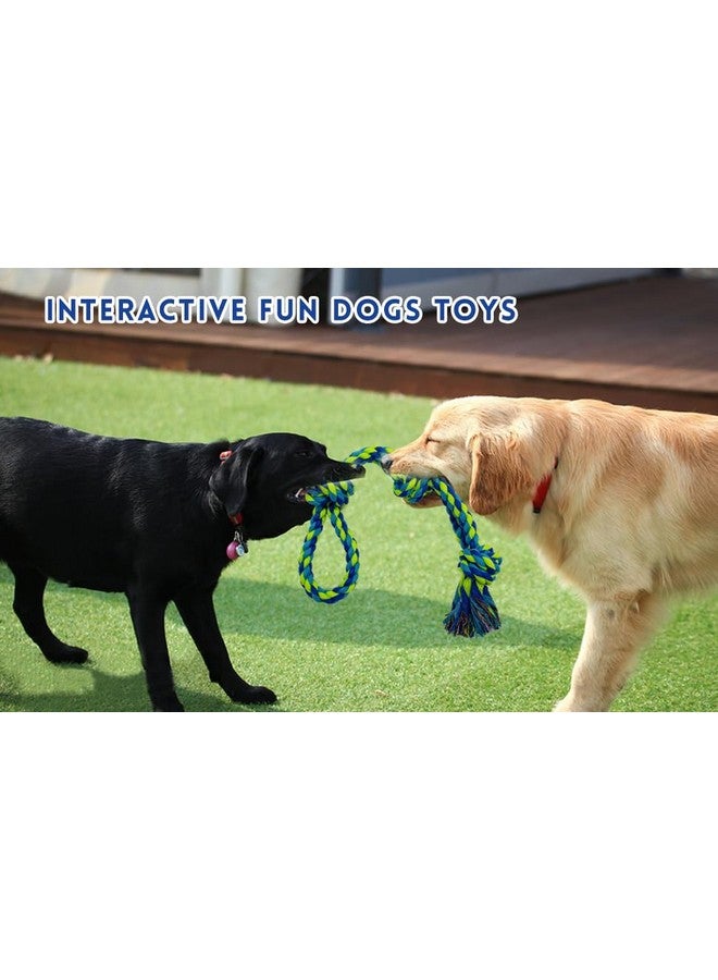 مجموعة من 3 ألعاب حبل للكلاب، ألعاب غير قابلة للتدمير للكلاب الكبيرة والمتوسطة العدوانية، لعبة حبل للكلاب شديدة التحمل للسلالات الكبيرة، ألعاب شد الحبل للكلاب مصنوعة من القطن بنسبة 100% للتخلص من الملل وتنظيف الأسنان - Image 4