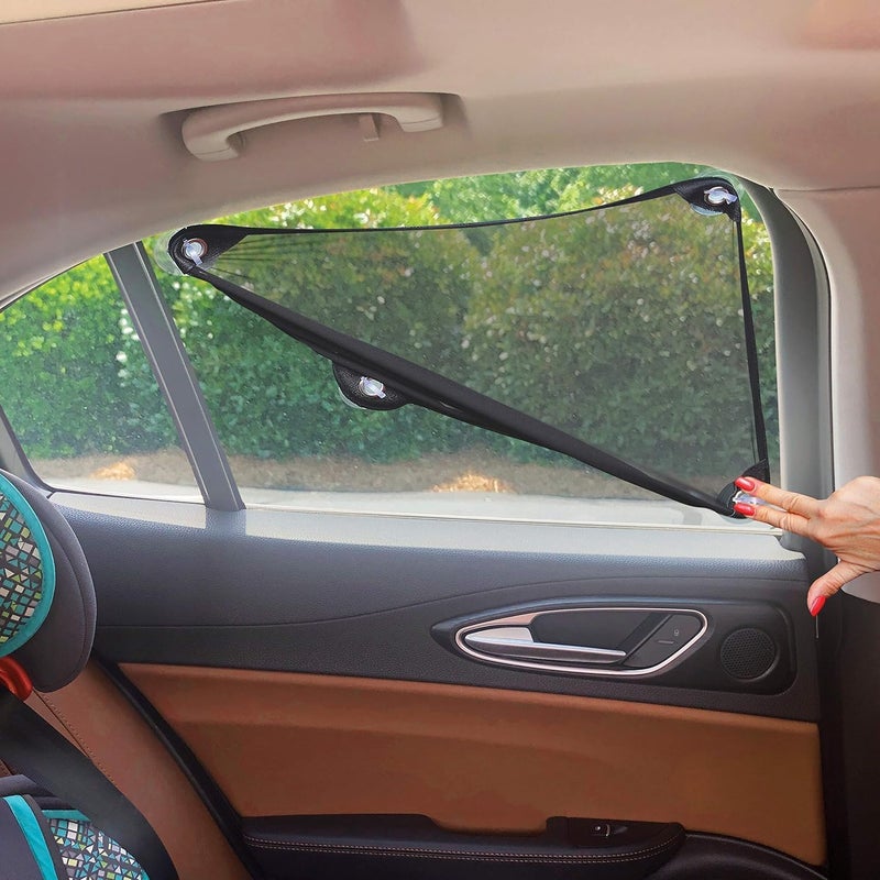 Little Chicks Stretchable Custom Fit Car Window Shade  Sunshade Sun Protector for Cars Trucks SUVs Easy Installation for Baby  Kids - Image 3