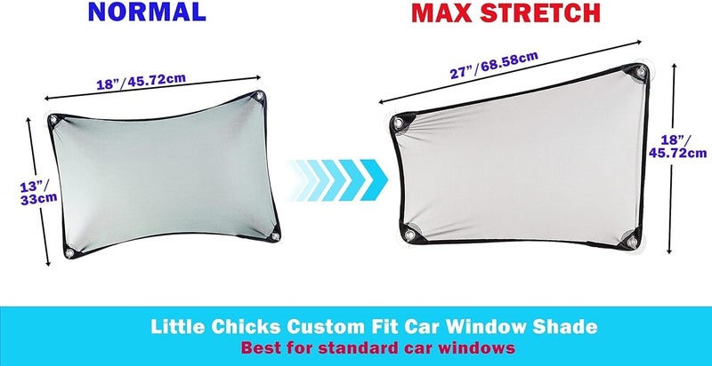 Little Chicks Stretchable Custom Fit Car Window Shade  Sunshade Sun Protector for Cars Trucks SUVs Easy Installation for Baby  Kids - Image 4