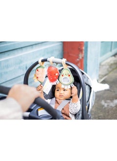 pearhead Fruit Stroller Toys Plush Corduroy Baby Travel Car Seat Toy Set Baby Hanging Interactive Toys Genderneutral Baby Travel Accessories Strawberry Avocado Watermelon Set Of 3  - Image 3