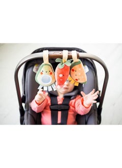 pearhead Fruit Stroller Toys Plush Corduroy Baby Travel Car Seat Toy Set Baby Hanging Interactive Toys Genderneutral Baby Travel Accessories Strawberry Avocado Watermelon Set Of 3  - Image 5