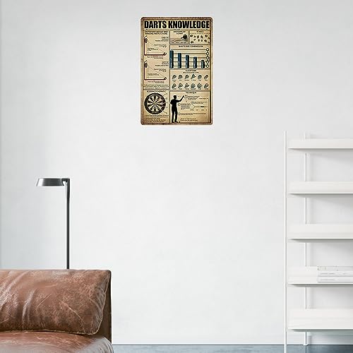Ykfss Vintage Darts Knowledge Metal Tin Sign Dart Board Accessories Holder Wall Mount Dart Throw Line Poster Metal Tin Signs 8x12 Inch - Image 4