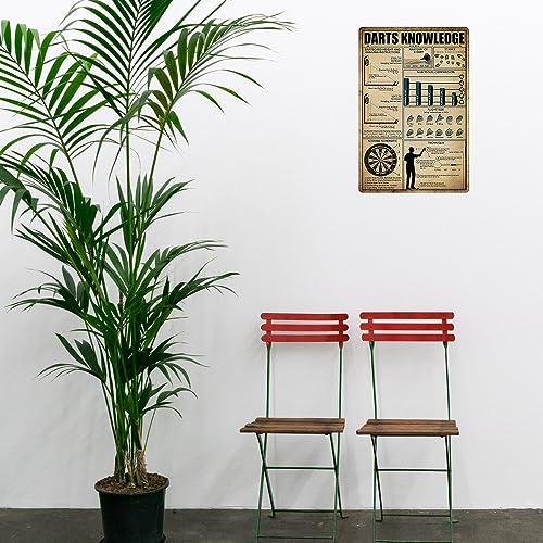Ykfss Vintage Darts Knowledge Metal Tin Sign Dart Board Accessories Holder Wall Mount Dart Throw Line Poster Metal Tin Signs 8x12 Inch - Image 5