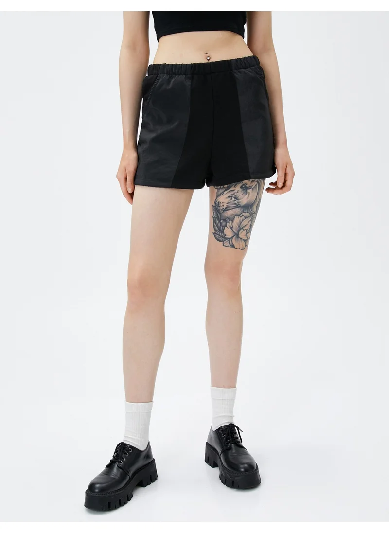 KOTON Mini Shorts with Elastic Waist and Pocket Detail