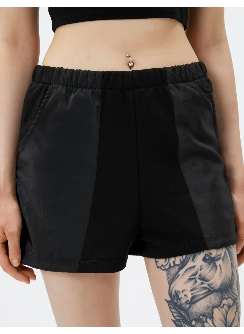 KOTON Mini Shorts with Elastic Waist and Pocket Detail