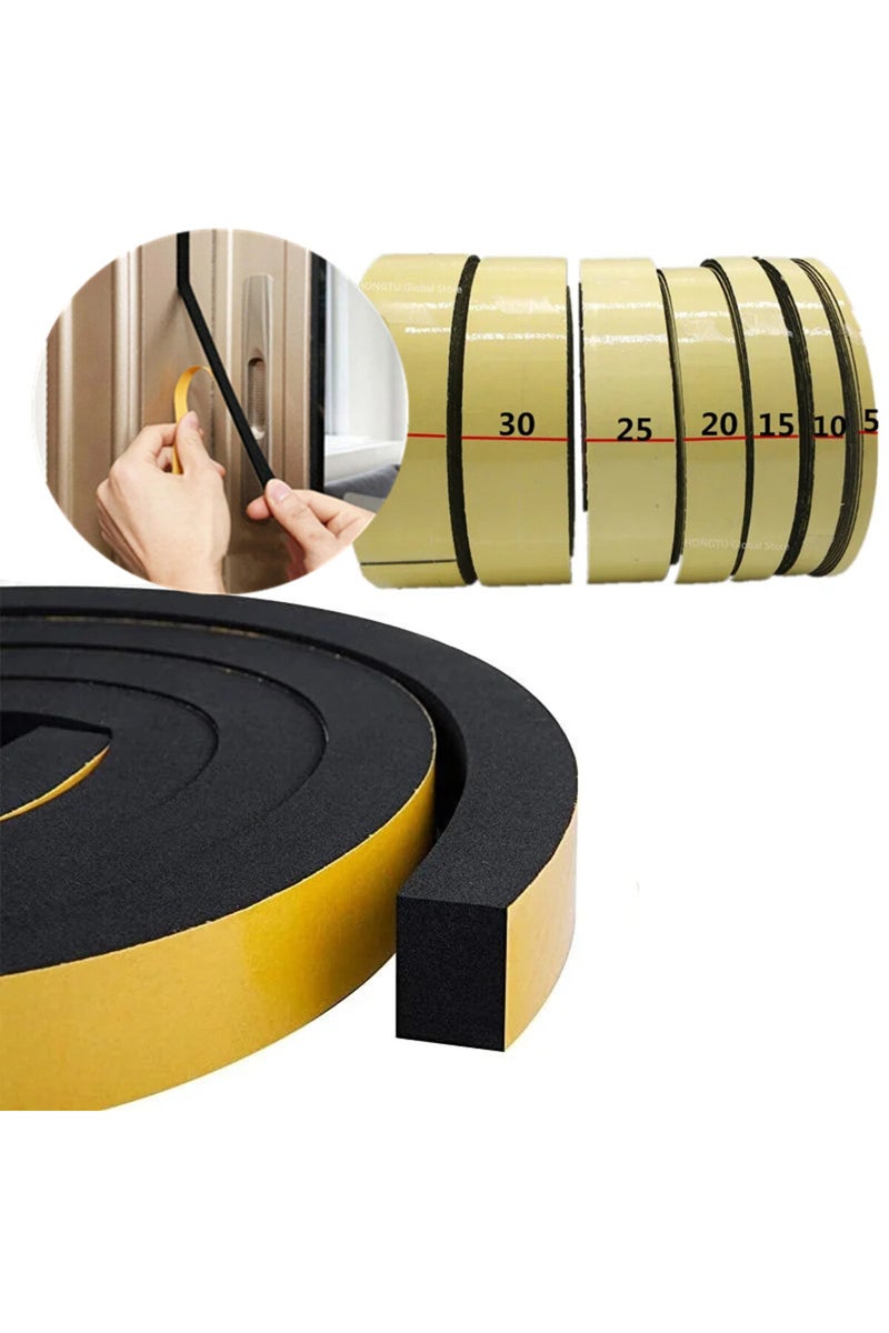 erorex Rubber Self Adhesive Sponge Seal Strip Single Sided Adhesive EVA Black Foam Anti-collision Seal G... - Image 1