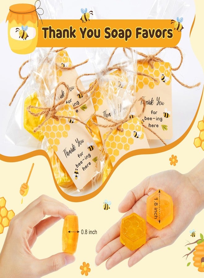 Otuuz 48 Set Baby Shower Favors Bee Party Favors Including Honeycomb Soap with Thank You Card Gift Honey Soap for Guest Gender Reveal Honey Gift Birthday Party Decorations (Yellow) - Image 3