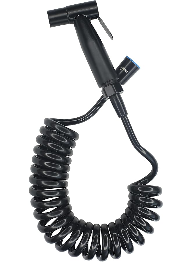 The Bros Portable Travel Shattaf Set Travel Bidet Set for Traveling, Muslim Shower for Cleaning Toilet Needs 300CM (Black Color) - Image 1