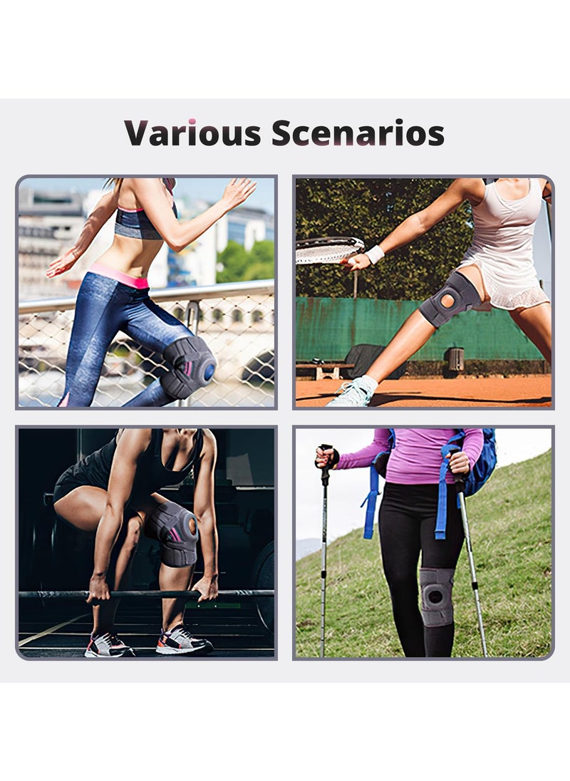 INFOSUN - Knee Brace, Knee Compression Sleeve Support with Patella Gel Pad & Side Spring Stabilizers, Medical Grade Knee Protector for Running, Meniscus Tear, Arthritis, Joint Pain Relief, Sport - Image 1
