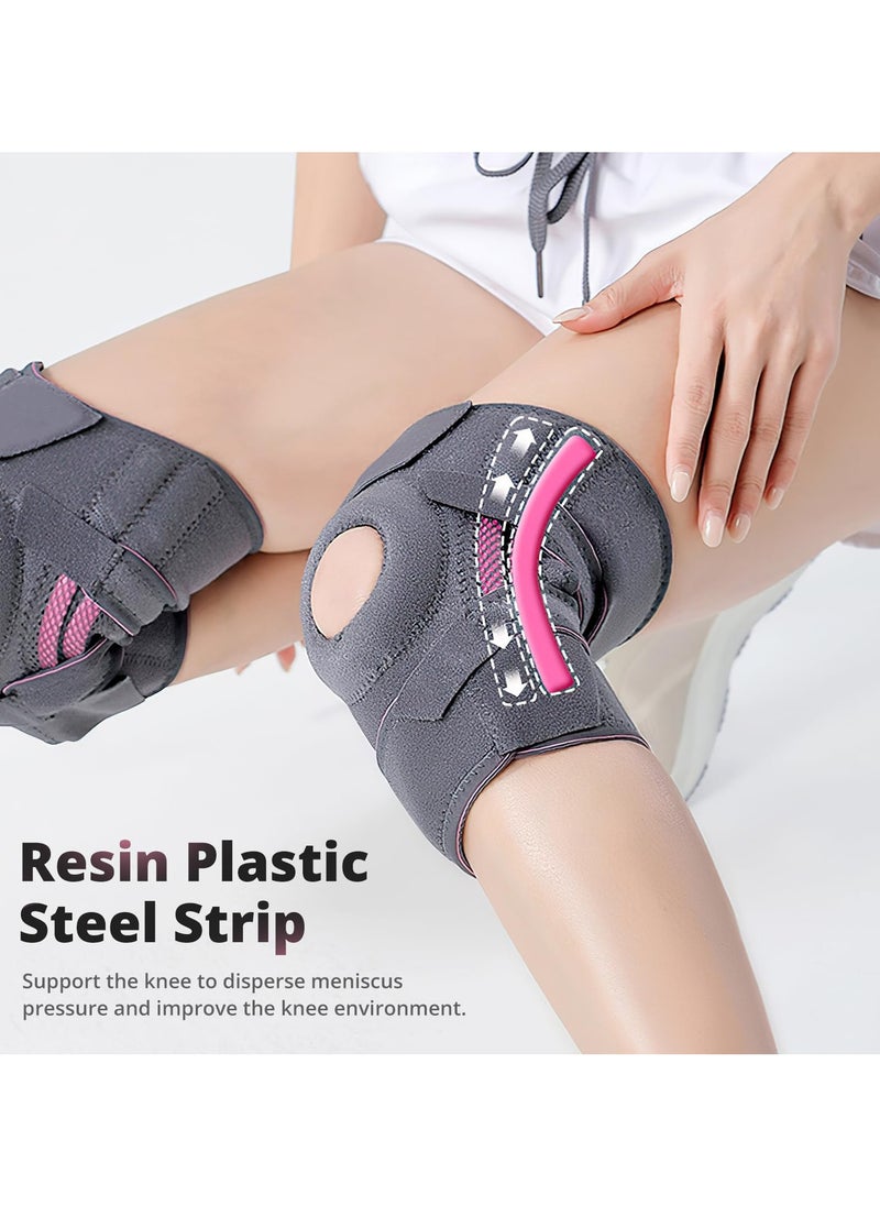 INFOSUN - Knee Brace, Knee Compression Sleeve Support with Patella Gel Pad & Side Spring Stabilizers, Medical Grade Knee Protector for Running, Meniscus Tear, Arthritis, Joint Pain Relief, Sport - Image 1