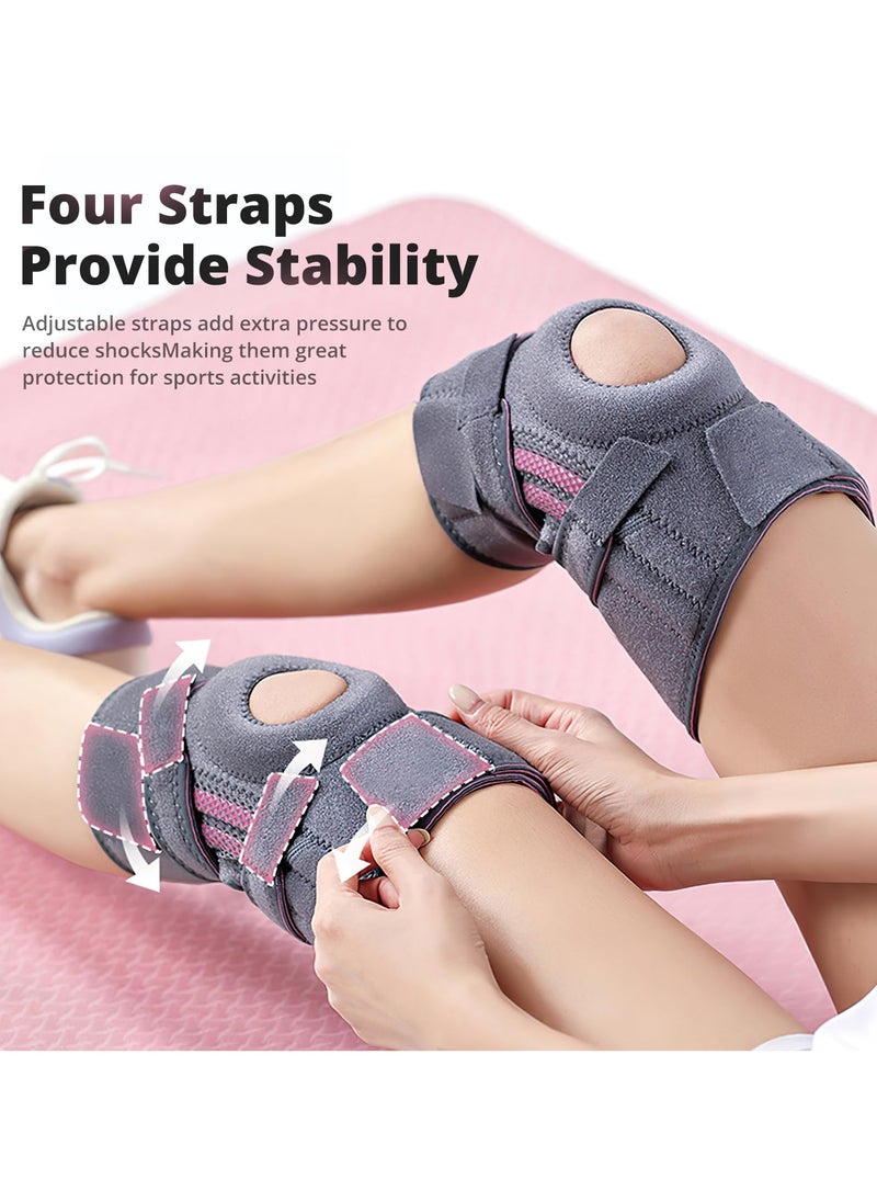 INFOSUN - Knee Brace, Knee Compression Sleeve Support with Patella Gel Pad & Side Spring Stabilizers, Medical Grade Knee Protector for Running, Meniscus Tear, Arthritis, Joint Pain Relief, Sport - Image 1