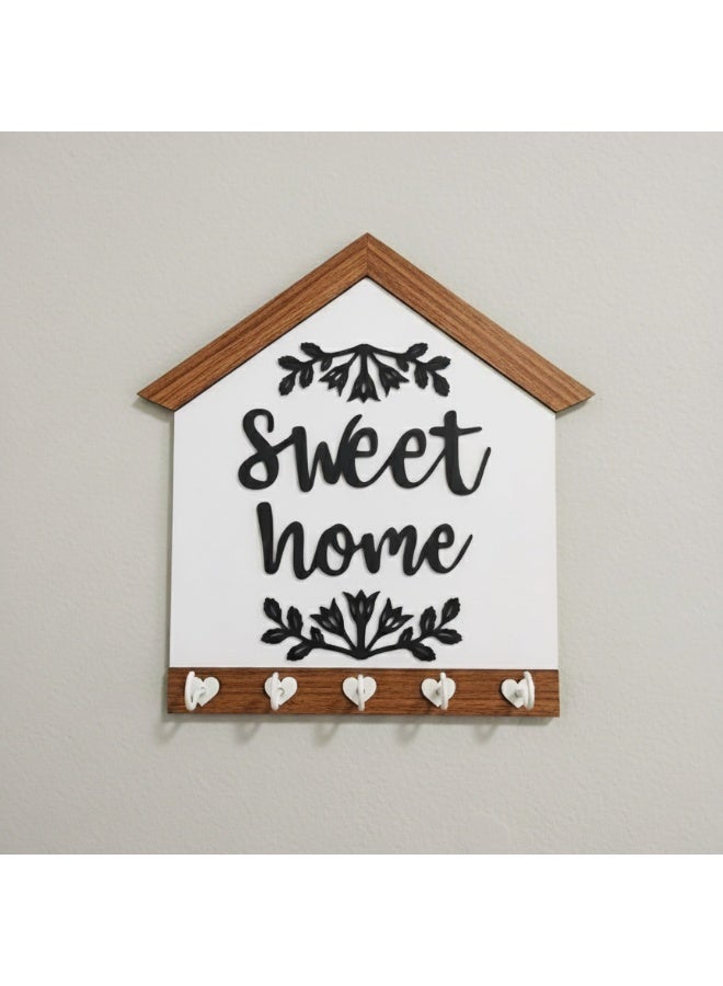 حامل مفاتيح ميدلية تريندي مقاس 32x32 سم, خشب بجودة عالية, مع سمك 8ملي لمتانة قوية, لون خشبي فاتح, تصميم انيق لاضافة لمسة جمالية للحائط, علاقة مفاتيح, خطاف للمفاتيح, ديكور للحائط - Image 1