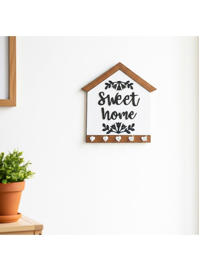 حامل مفاتيح ميدلية تريندي مقاس 32x32 سم, خشب بجودة عالية, مع سمك 8ملي لمتانة قوية, لون خشبي فاتح, تصميم انيق لاضافة لمسة جمالية للحائط, علاقة مفاتيح, خطاف للمفاتيح, ديكور للحائط - Image 3