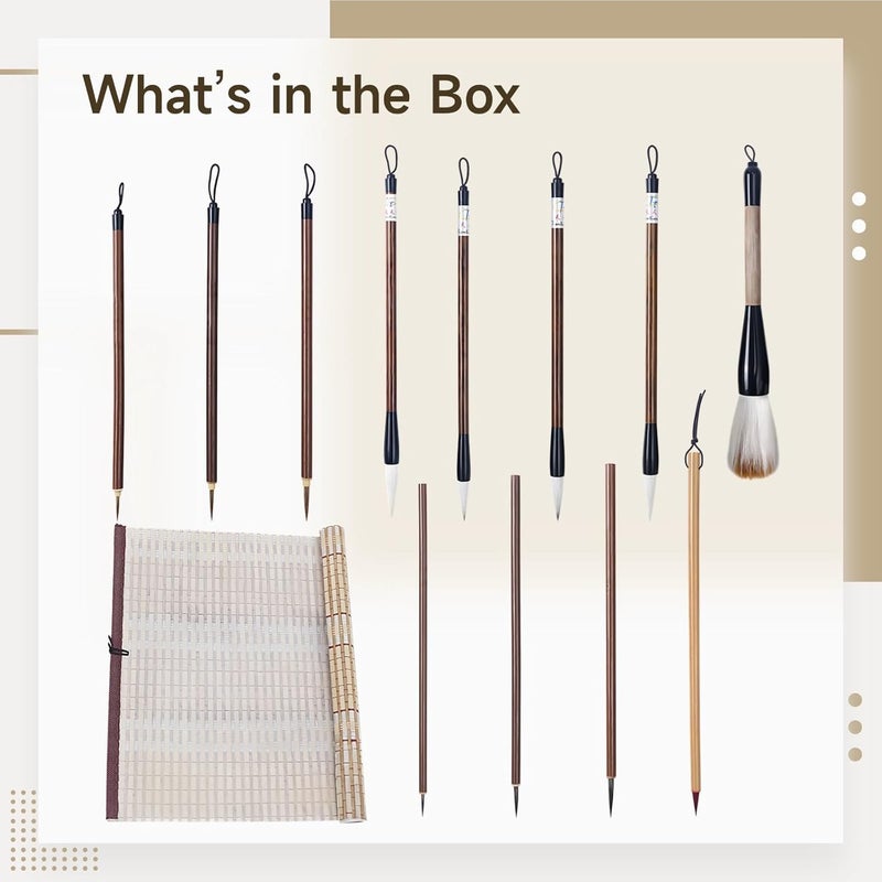 Calligraphy & Painting Brushes: 16-Piece Set - Image 3