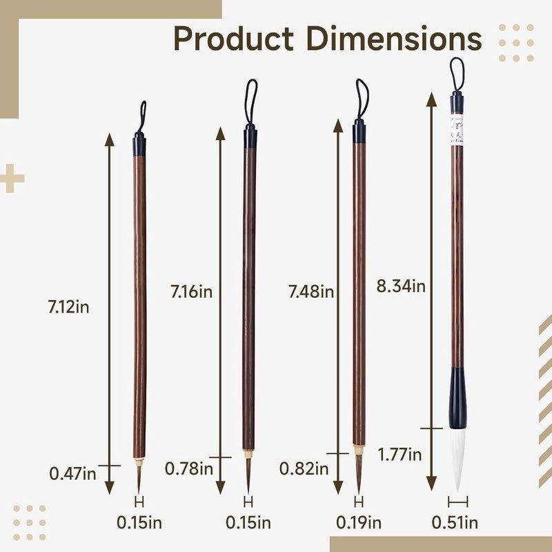 Calligraphy & Painting Brushes: 16-Piece Set - Image 4