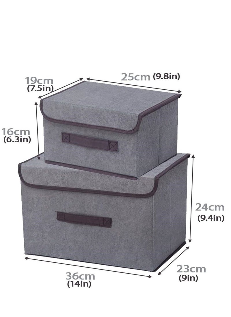 Generic - Clothes storage box 4 Pack Foldable Storage Boxes with Lids, Collapsible Storage Bin with Handle, Fabric Storage Basket Organiser Box for Wardrobe, Closet, Shelf, Office Storage Box - Image 1