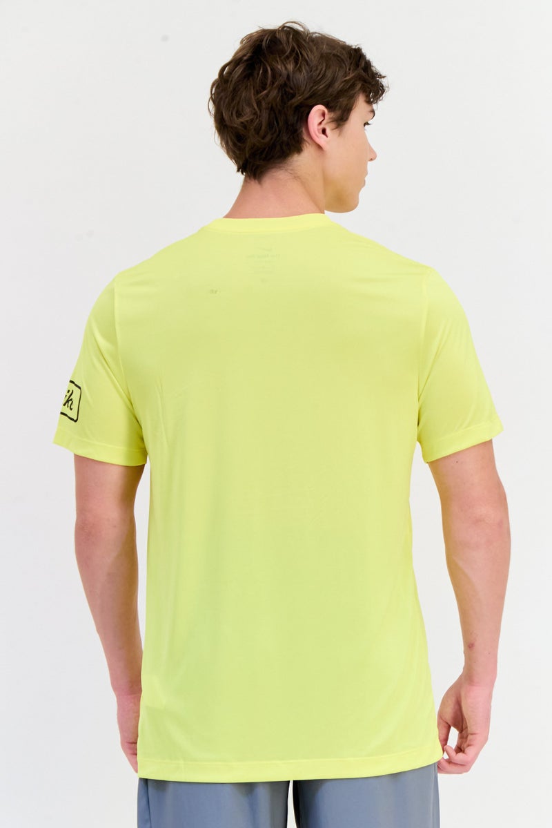 Nike Men Dri-Fit Short Sleeves Training T-shirt, Yellow  - Image 3