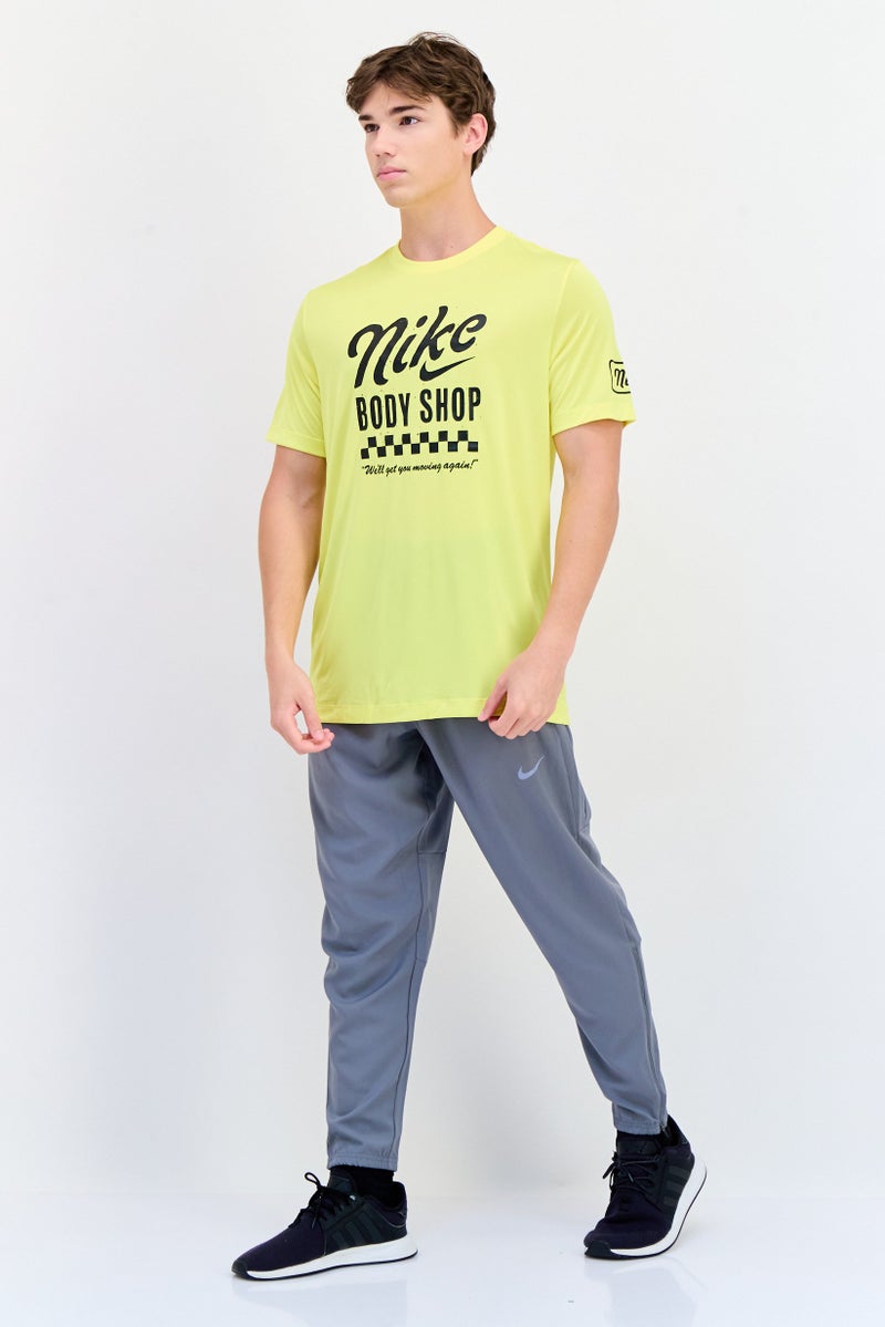 Nike Men Dri-Fit Short Sleeves Training T-shirt, Yellow  - Image 4