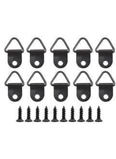 OCTOBER 50 Sets Metal Picture Hangers with Screws, Small Triangle Ring Picture Hooks Kit for Hanging Plated Photo Frame Wire Wall Decor Art (Black), ZAA240109  - Image 1