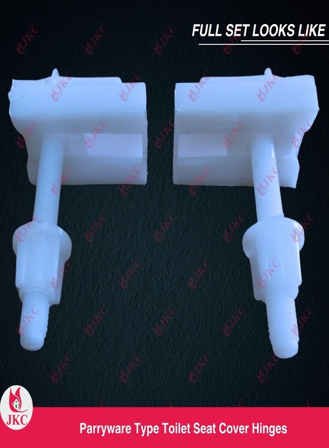 JKC Plastic White Commode Seat Cover Hinges, Toilet Seat Screw Compatible with Parrywar Toilet Seat Cover Hinges - 1 Pair (Left & Right) - Image 3