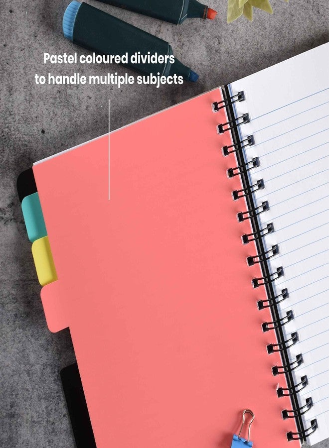 Scholar Trident Subject Notebook - 70 GSM Five Subject Notebook with Sectioned Pages | Premium Writing Paper | Durable Binding | Ideal for School, College, Coaching, Office Notes & Exam Preparation (A5) - Image 4