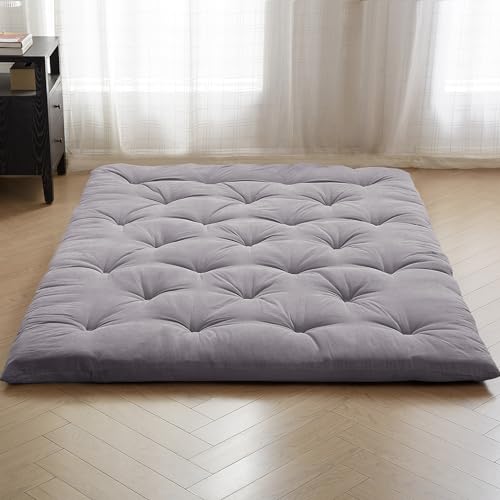 IMSMARTMART Mattress Japanese Floor Mattress Folding Roll Up Bed Topper Mat for Guest,Lounger and Tavel 72X30 Inches Grey - Image 2