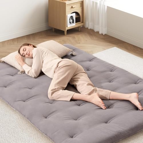 IMSMARTMART Mattress Japanese Floor Mattress Folding Roll Up Bed Topper Mat for Guest,Lounger and Tavel 72X30 Inches Grey - Image 3