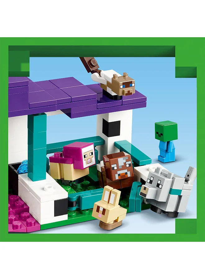 ليغو 21253 Minecraft The Animal Sanctuary Building Kit Toy For Girls And Boys Aged 7 And Over, Gift For Gamers And Kids, Brick Model Of The Plains Biome With Lots Of Characters (206 Pieces)