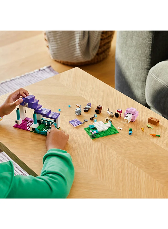 ليغو 21253 Minecraft The Animal Sanctuary Building Kit Toy For Girls And Boys Aged 7 And Over, Gift For Gamers And Kids, Brick Model Of The Plains Biome With Lots Of Characters (206 Pieces)