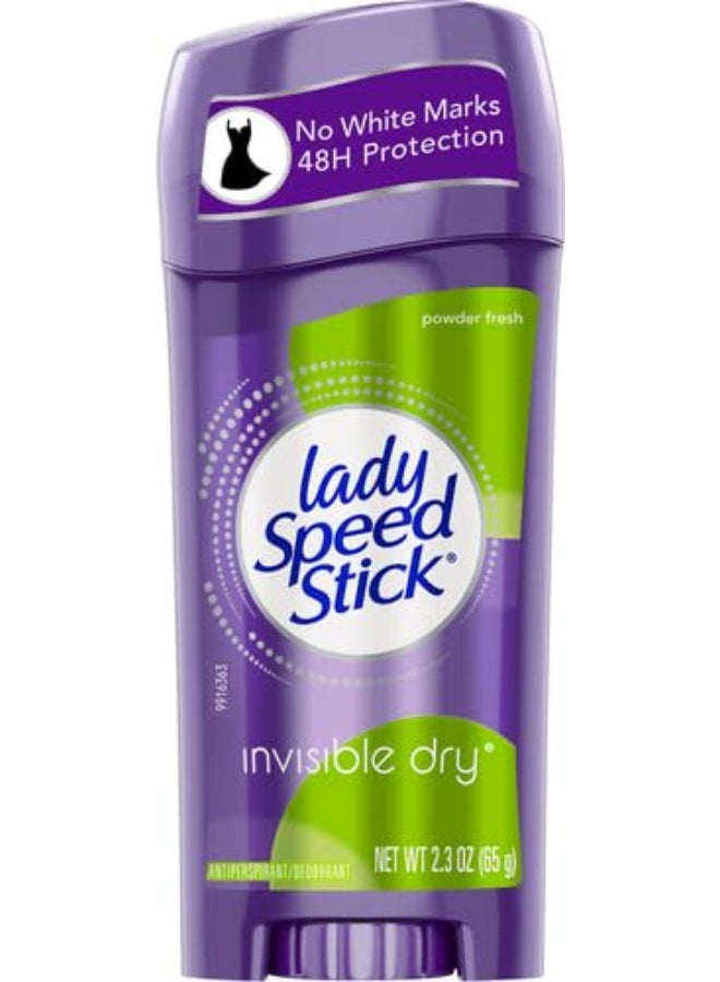 Lady Speed Stick Invisible Dry Antiperspirant & Deodorant, Powder Fresh, 2.3 oz, Purple (Packing may vary) - Image 3