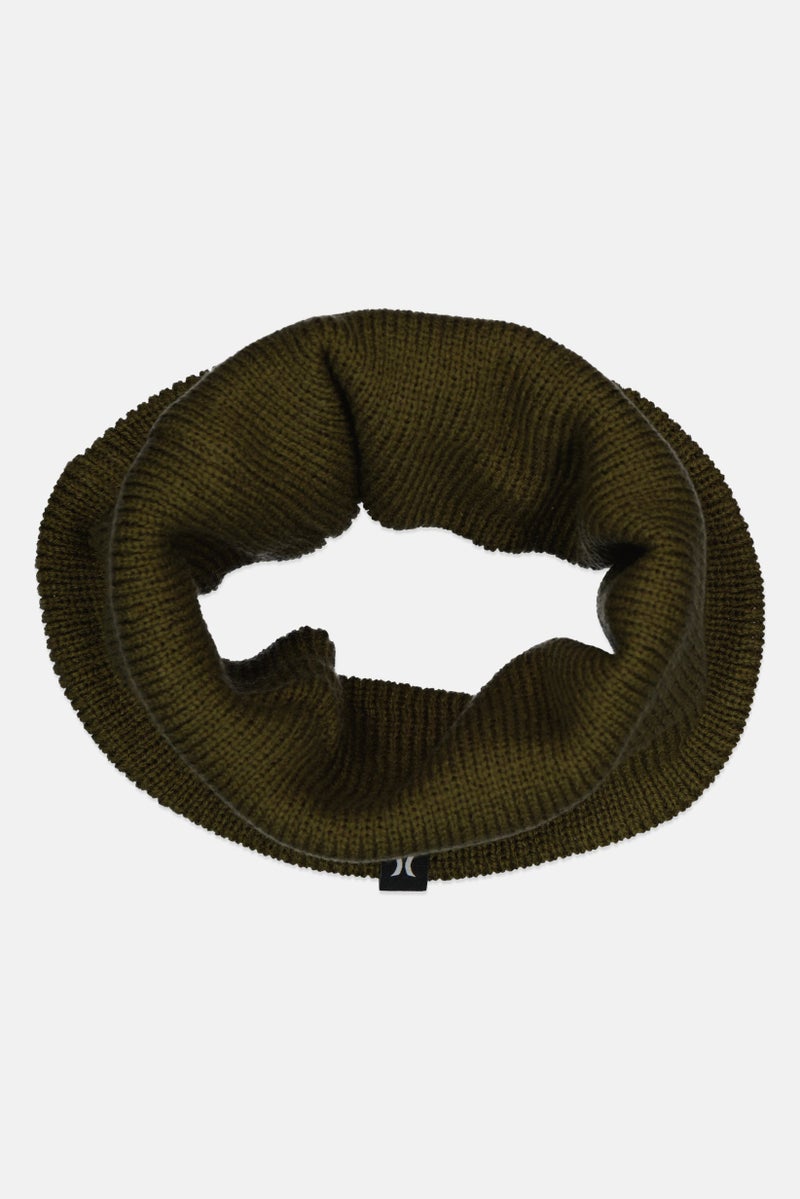 Hurley Men Knitted Neck Warmer, Olive - Image 1
