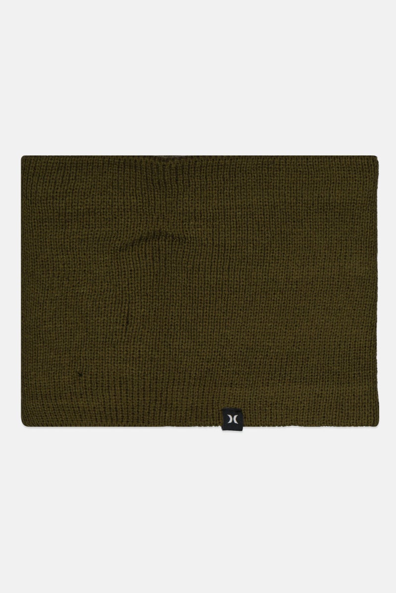 Hurley Men Knitted Neck Warmer, Olive - Image 3