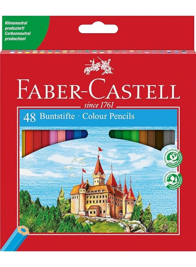 Faber-Castell Eco-Friendly Colouring Pencils, Pack of 48, Sharpener, Carton Box - Image 1