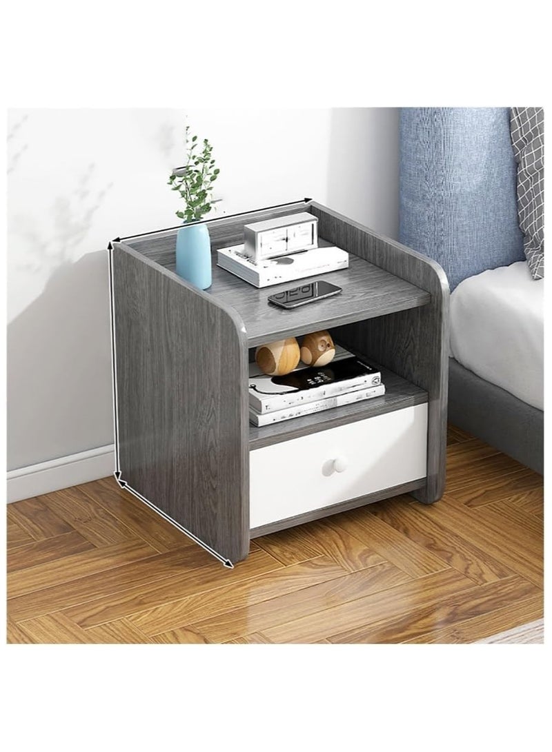 XICEN Bedside Table, Small End Table, Nightstands with Drawer Dresser Open Storage Shelf Living Room, Night Stand and Dressers Sets End Table for Bedroom Nightstands - Image 1