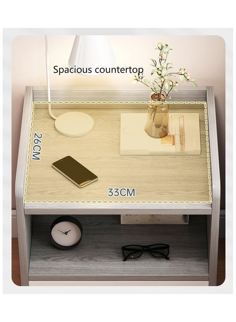 XICEN Bedside Table, Small End Table, Nightstands with Drawer Dresser Open Storage Shelf Living Room, Night Stand and Dressers Sets End Table for Bedroom Nightstands - Image 3