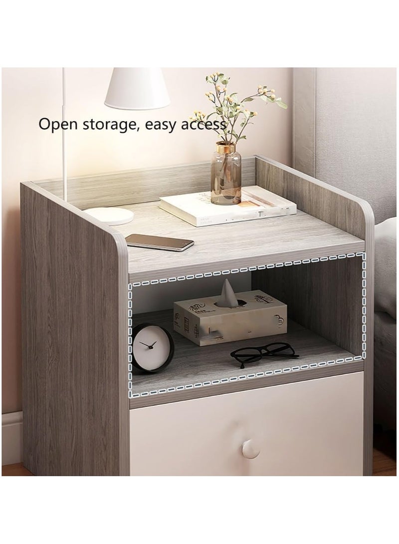 XICEN Bedside Table, Small End Table, Nightstands with Drawer Dresser Open Storage Shelf Living Room, Night Stand and Dressers Sets End Table for Bedroom Nightstands - Image 4