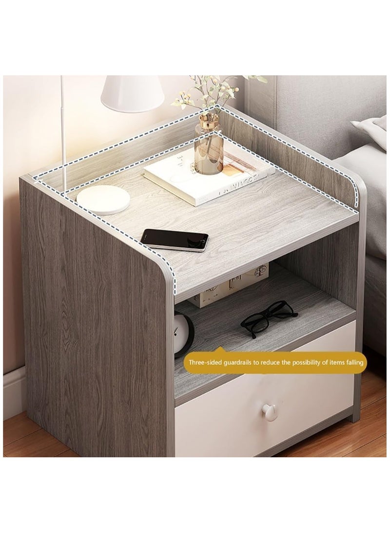 XICEN Bedside Table, Small End Table, Nightstands with Drawer Dresser Open Storage Shelf Living Room, Night Stand and Dressers Sets End Table for Bedroom Nightstands - Image 5