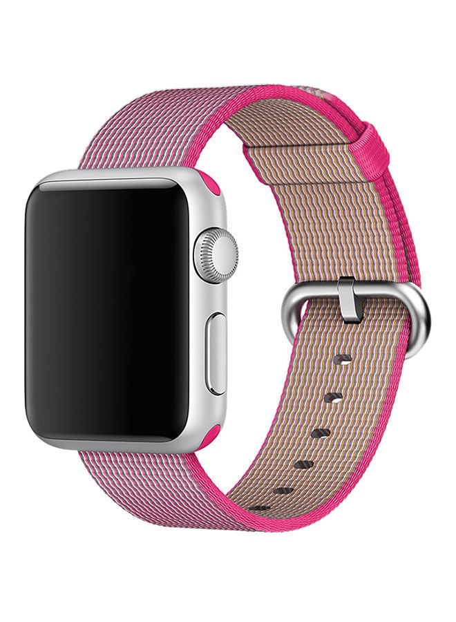 نيبمينينت سوار من النايلون على شكل حلقة لساعة أبل آي واتش السلسلة 4 مقاس 44 مم وردي - Image 1