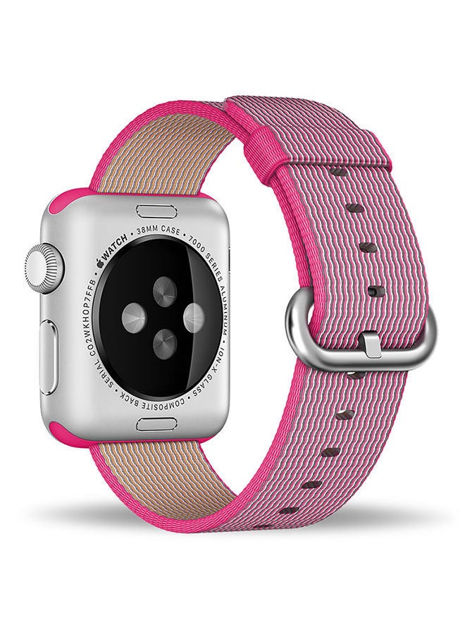 نيبمينينت سوار من النايلون على شكل حلقة لساعة أبل آي واتش السلسلة 4 مقاس 44 مم وردي - Image 2