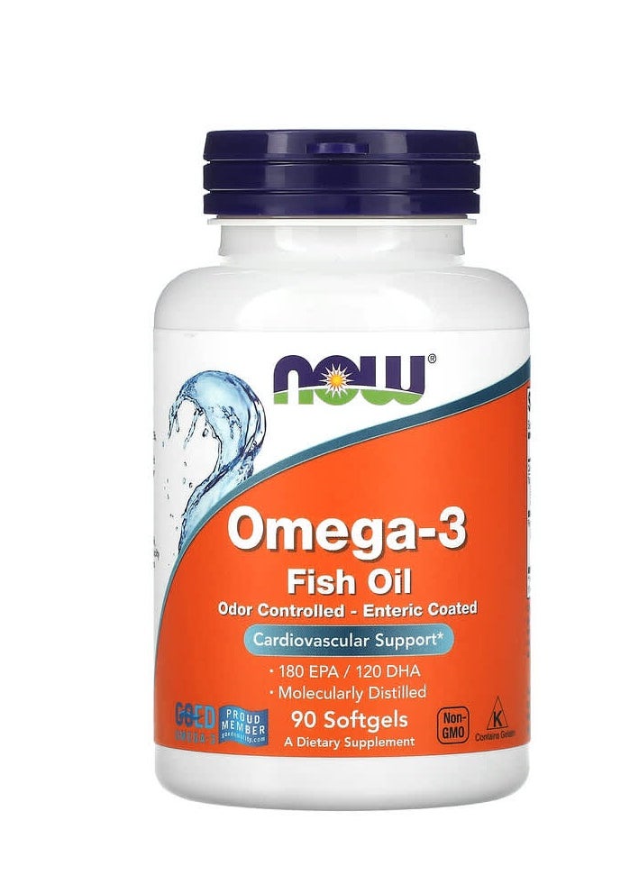 now Omega-3 Fish Oil 1000 mg 180 EPA - 120 DHA 90 Softgels  - Image 1