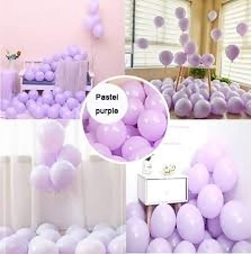 Evisha 50 pcs Purple Pastel Colour 12" Balloons - Image 1
