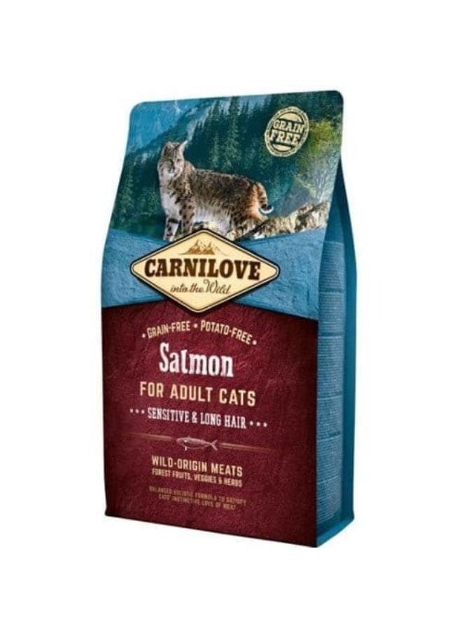 CARNILOVE Carnilove dry food for sensitive and long-haired adult cats with salmon 6Kg 
