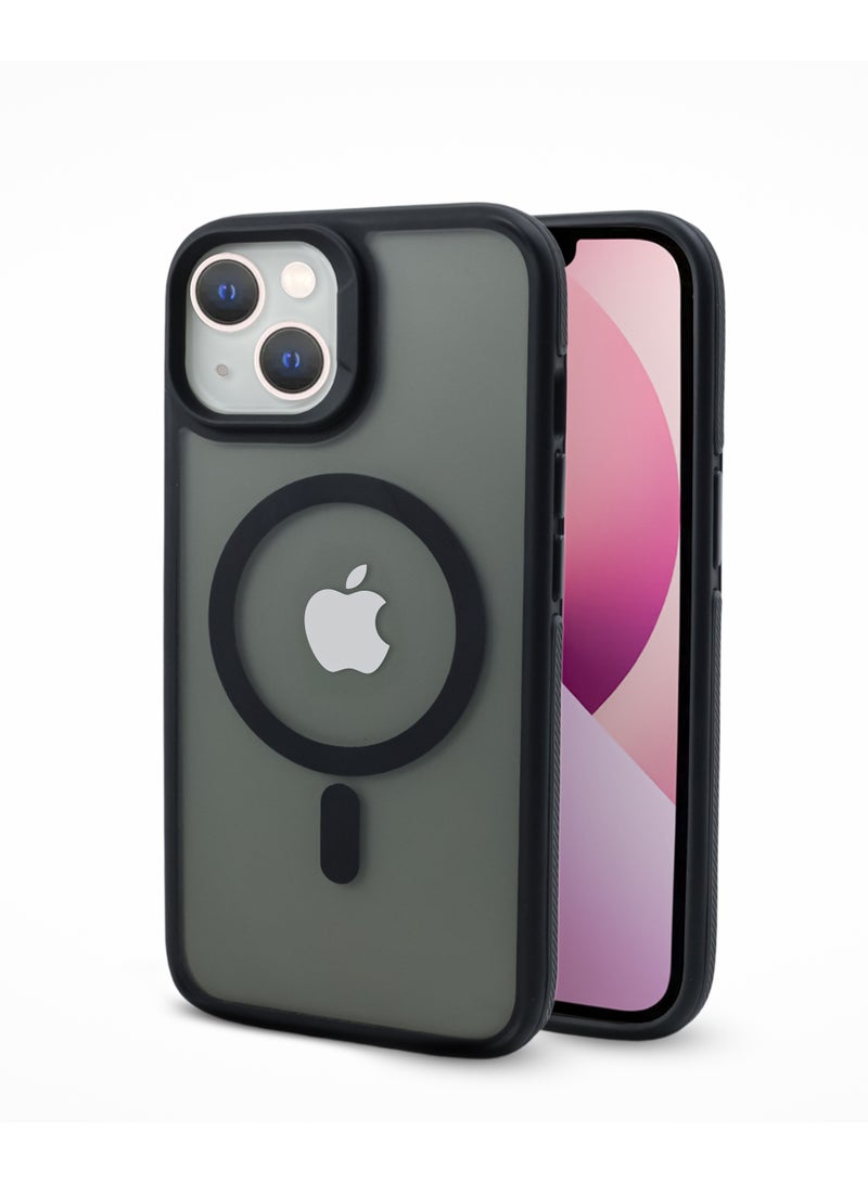 زاديوس جراب هاتف متوافق مع ايفون 14 - مقاوم للصدمات باللون الأسود غير اللامع مع لمسات سوداء متوافق مع الشواحن اللاسلكية - Image 1