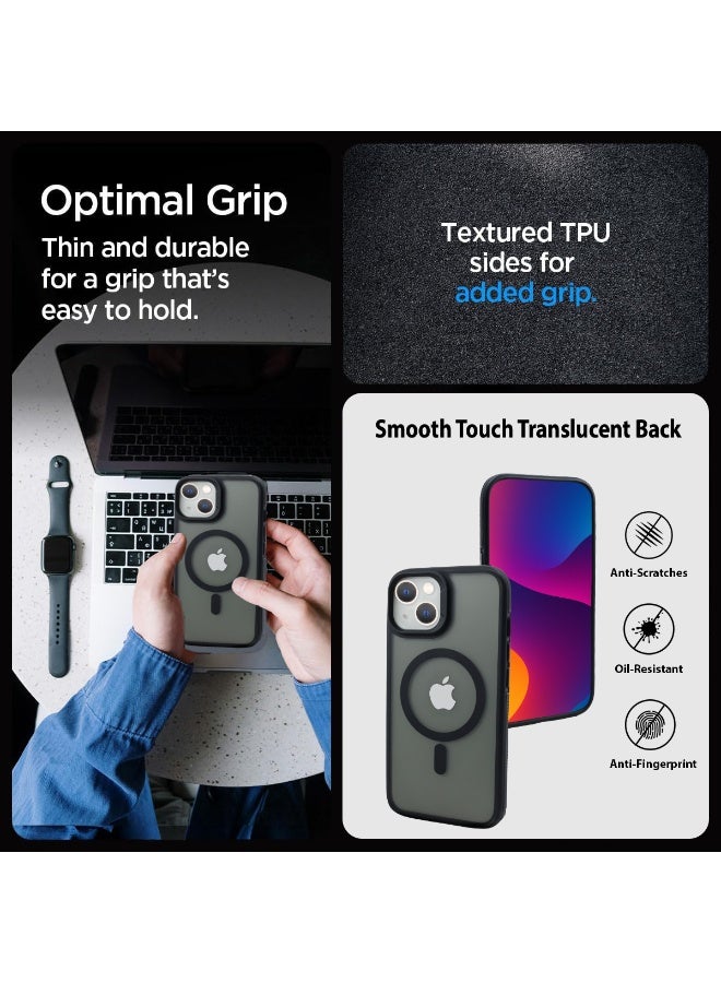 زاديوس جراب هاتف متوافق مع ايفون 14 - مقاوم للصدمات باللون الأسود غير اللامع مع لمسات سوداء متوافق مع الشواحن اللاسلكية - Image 3