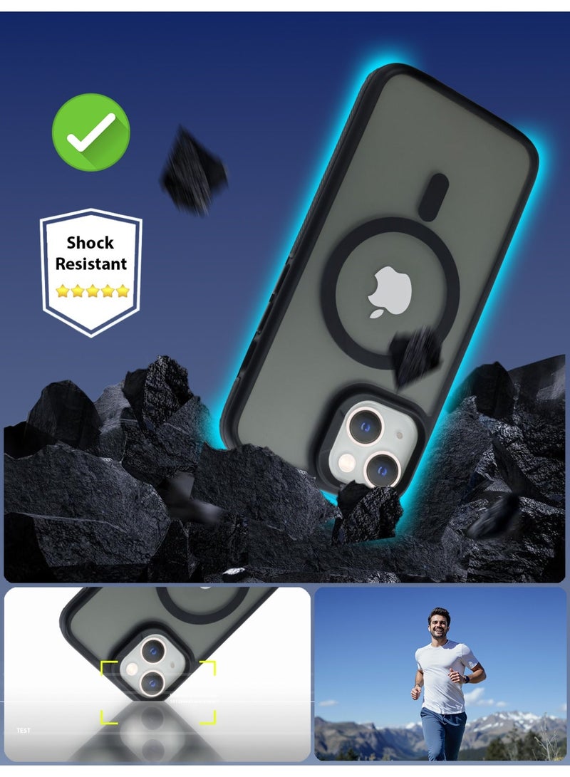 زاديوس جراب هاتف متوافق مع ايفون 14 - مقاوم للصدمات باللون الأسود غير اللامع مع لمسات سوداء متوافق مع الشواحن اللاسلكية - Image 5