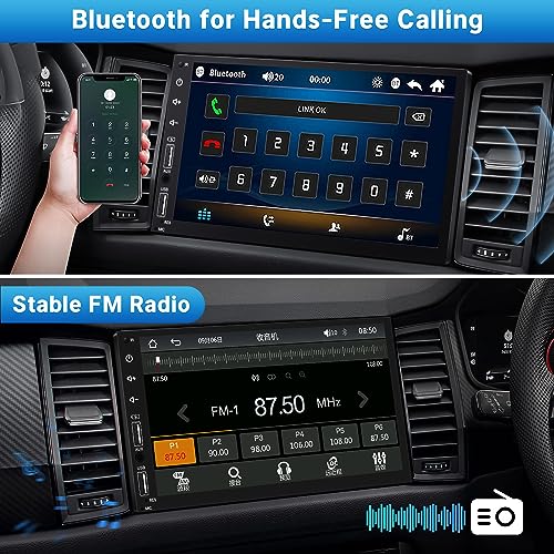 Leadfan Double Din Car Stereo Radio Support Apple Carplay&Android Auto, 7inch HD Touchscreen Double Din Radio with Bluetooth, Car Audio Receivers, Camera, MirrorLink, FM Radio, 2 USB/TF/AUX/Subwoofer - Image 3