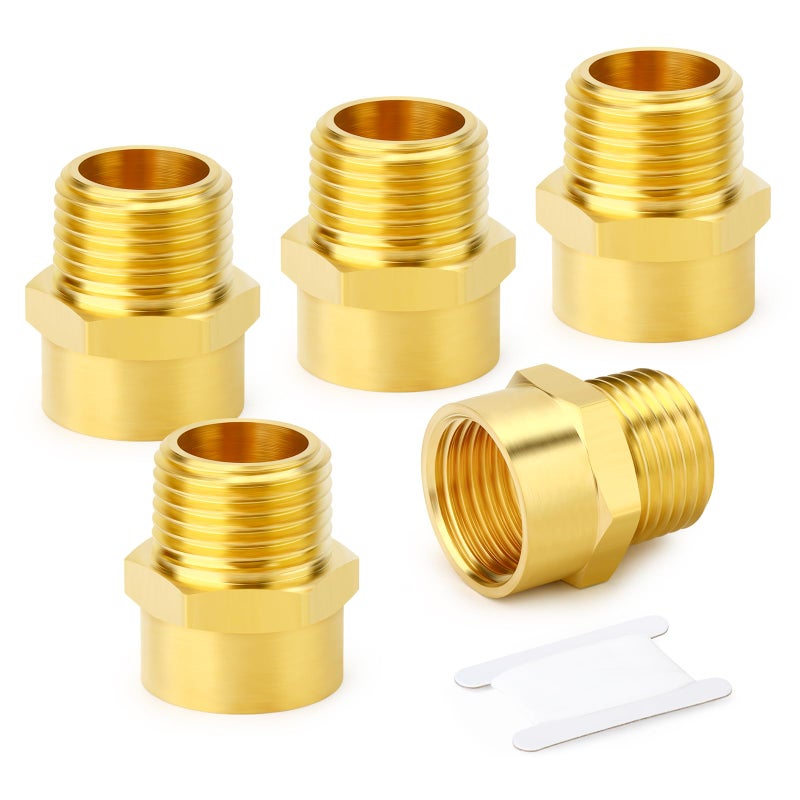 GASHER 5Pcs 34 G Thread Female 34 NPT Thread Male Brass Pipe Fitting Adapter G to NPT Adapter - Image 2