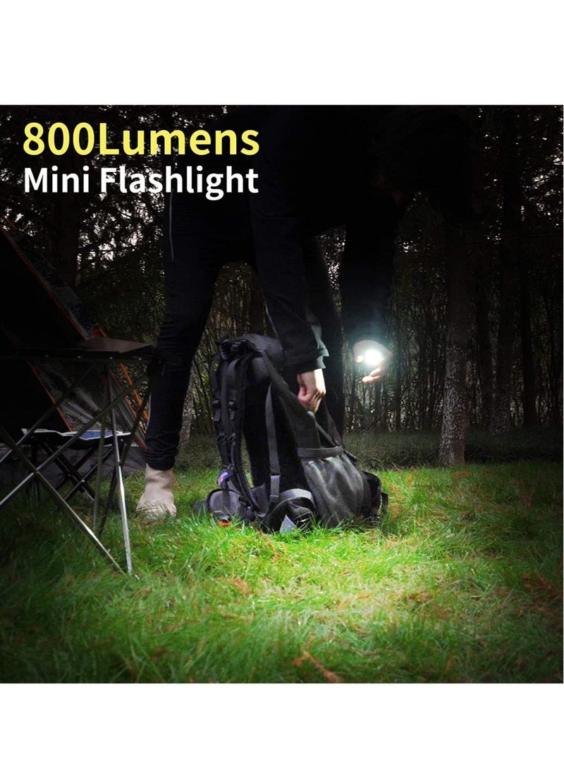 ELTRAZONE - Small Flashlights, 800Lumens Bright Rechargeable Keychain Mini Flashlight 4 Light Modes Portable Pocket Light with Folding Bracket Bottle Opener and Magnet Base - Image 1