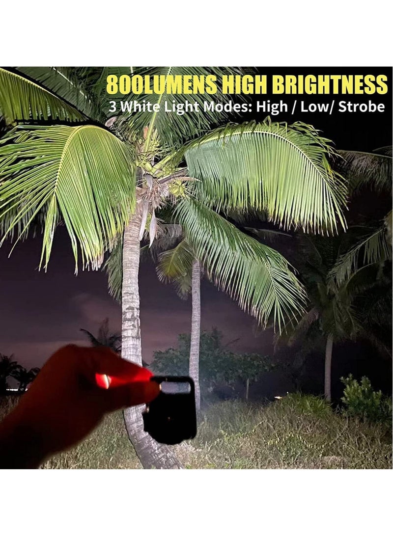 ELTRAZONE - Small Flashlights, 800Lumens Bright Rechargeable Keychain Mini Flashlight 4 Light Modes Portable Pocket Light with Folding Bracket Bottle Opener and Magnet Base - Image 1